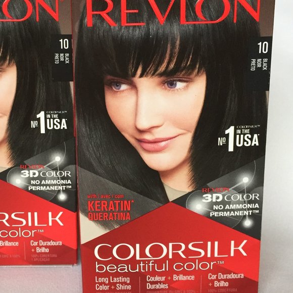 (Lot of 2) Revlon Colorsilk Beautiful Color 3D Color+Shine No Ammonia #10 Black - Picture 2 of 5